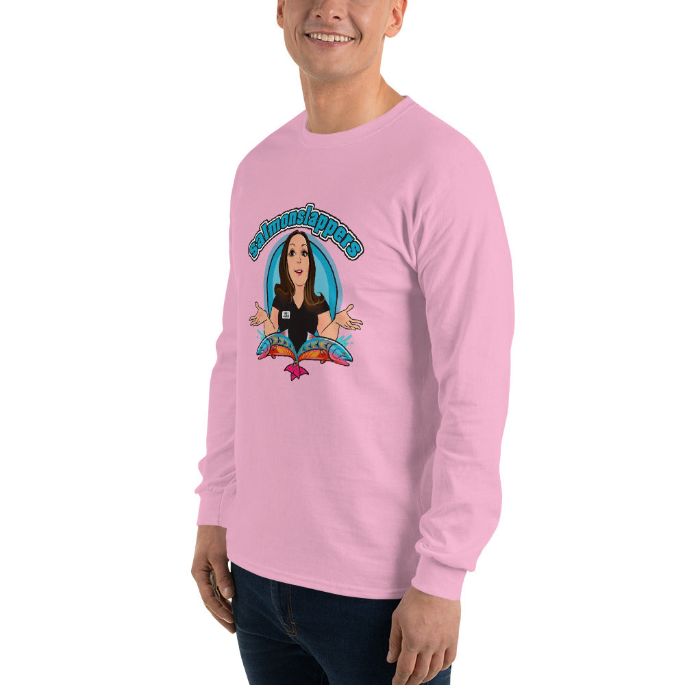 Comfy Men's Salmon Slappers Long Sleeve T....Wear it When it's Cold Fishing BRRRR ? FREE SHIPPING!